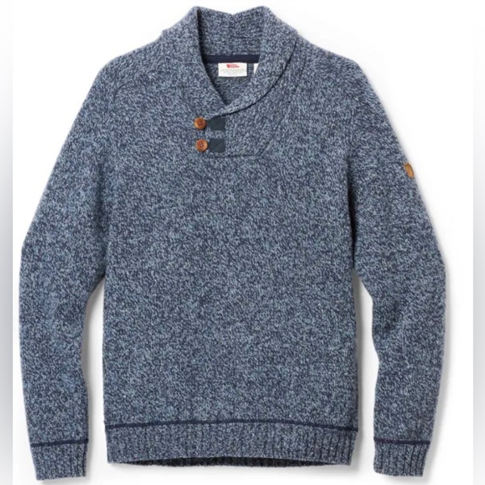 Fjallraven Men’s Lada Sweater Size Medium Wool Blend Blue